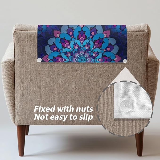Mandala Pattern Headrest Cover for Recliner Machine Washable Fabric Headrest Sofa Cover Non-Slip Couch Protector Suitable for Theater Bedroom Living Room Office Daily Decor - Image 5