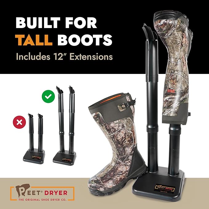 PEET, Original XL Tall Electric Shoe & Boot Dryer, Effective Drying for Hunting Boots, Hiking Boots & Outdoor Gear, Made in USA, Black - Image 5