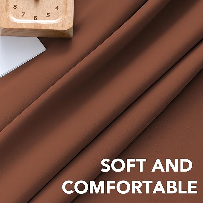 H.VERSAILTEX Blackout Curtains Thermal Insulated Window Treatment Panels Room Darkening Curtains for Bedroom Back Tab/Rod Pocket Small Window Curtains (2 Panels, Washed Spice, 52 x 54 Inch) - Image 5