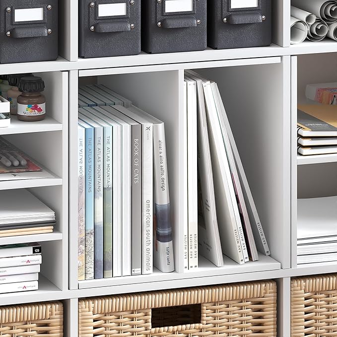 Furinno Cubicle Cube Insert, H-Shelf Cube Organizer, 2-Tier Shelf Accessory, Fits into Furinno Triple Thick Cubes, IKEA Kallax, for Organizers and Storage, White - Image 7
