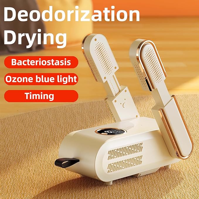 Shoe Dryer, Quick Drying Cleat Dryer with Smart Timer, Safe Shoe Deodorizer with Digital Display, Portable Foldable Boot Warmers for Home, Travel, Skiing and Holiday Gifts - Image 3