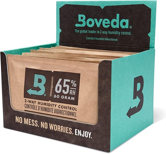 Boveda 65% Two-Way Humidity Control Packs For Aging & Long-Term Storage in Plastic & Wood Boxes – Size 60 – 12 Pack – Moisture Absorbers – Humidifier Packs – Individually Wrapped Hydration Packets - Image 7