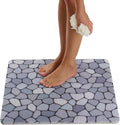 Enkosi Loofah Shower Mat Non Slip – Square Anti Slip Bath Mat for Inside Showers, Bathtub, Tub, Bathroom - Cushioned, Quick Dry PVC with Drain Holes - Secure Grip Safety Pad (Pebble Blue 24x24) by ENKOSI