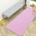 OLANLY Dog Door Mat for Muddy Paws 59x24, Absorbs Moisture and Dirt, Absorbent Non-Slip Washable Doormat, Quick Dry Chenille Mud Mat for Dogs, Entry Indoor Entryway Carpet for Inside Floor, Pink by OLANLY
