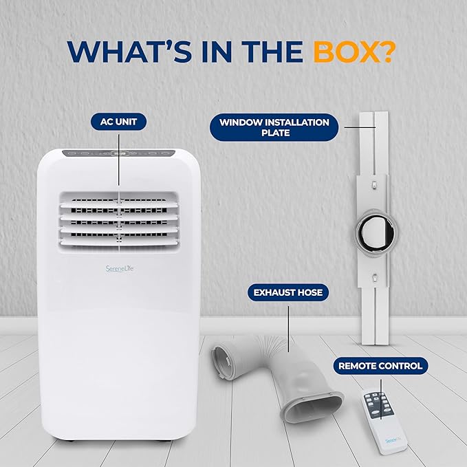 SereneLife 3-in-1 Portable Air Conditioner with Built-in Dehumidifier Function,Fan Mode, Remote Control, Complete Window Mount Exhaust Kit - Image 7