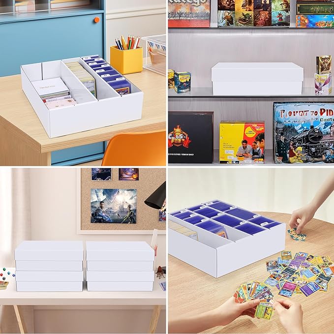 Trading Card Storage Box, 4 Pack 3200 Count Cardboard Storage Box with Divider for Sports, Tcg, Mtg Cards - Image 6