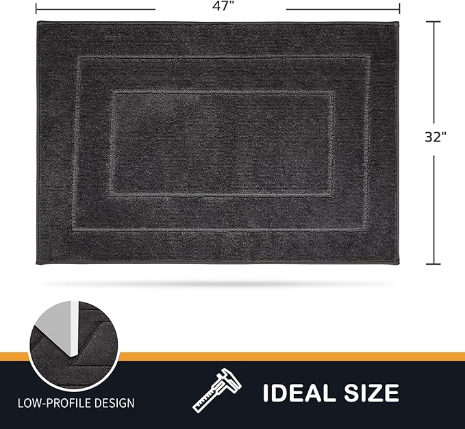 PURRUGS Dirt Trapping Door Mat 32" x 47", Non-Slip/Skid Machine Washable Entryway Rug, Dog Doormat, Super Absorbent Welcome Mat for Muddy Wet Shoes and Paws, Charcoal - Image 2