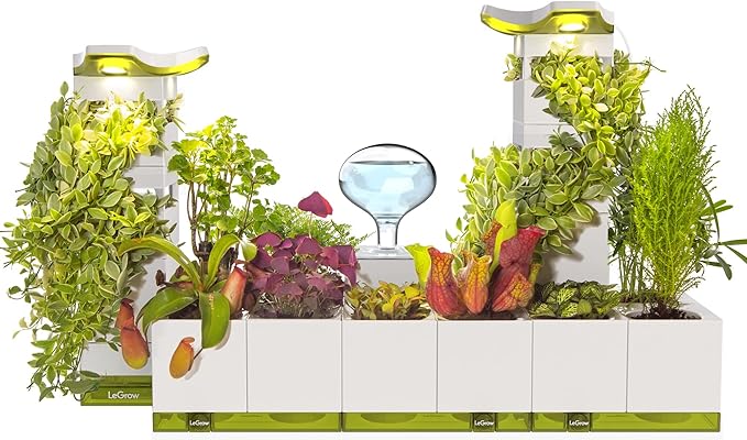 LeGrow Home Garden, Enjoy The Natural Landscape Daily, Automatic LED Grow Light, 7 Days Watering Free Ecosystem, Modular Design Fits Any Space, Write, [Plants NOT Included]. by LeGrow