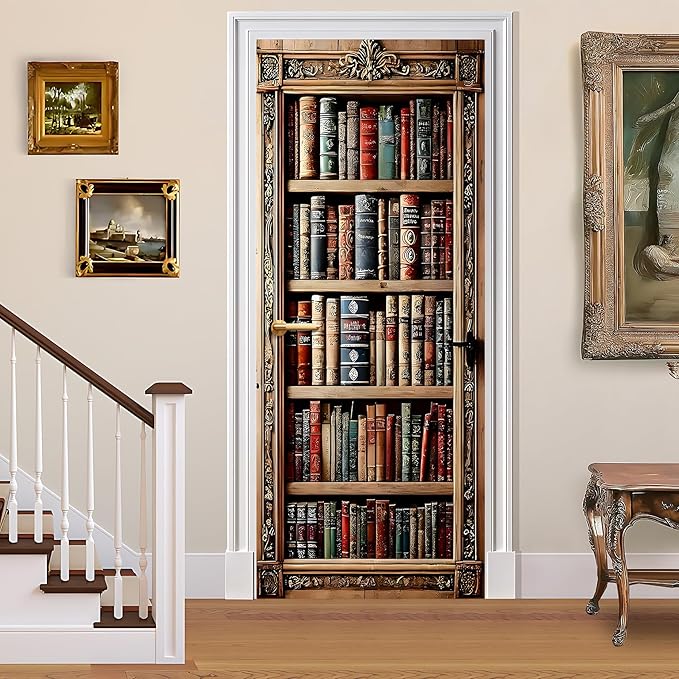 3D Door Stickers, Peel and Stick Vinyl Wallpaper, Self-Adhesive Mural for Home Decor 30.3" W x 78.7" H by BVBOX