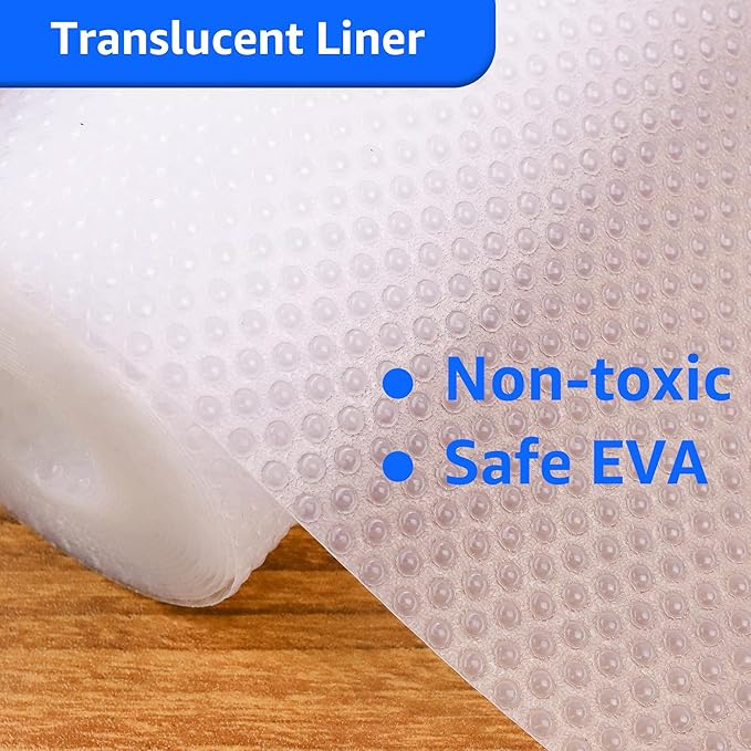 Large Shelf Liners for Kitchen Cabinet: Waterproof Clear Under Sink Mat - Non-Adhesive Easy to Cut Drawer Liner for Pantry Cupboard Translucence 30" W x 240" L - Image 5