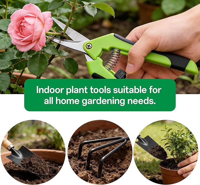 5-Piece Gardening Tool Set with Repotting Mat, Mini Garden Tools for Indoor Plants, Waterproof Potting Mat, Garden Gifts for Women & Men, Succulent Tools Set - Image 4