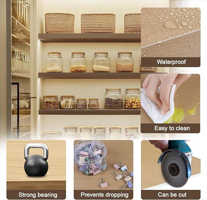 24x12 in Wire Shelf Covers for Pantry, 5 PCS PVC Wire Rack Covers for Shelves, Preventing Leakage of Items & Removable, Closet, Kitchen - Image 6