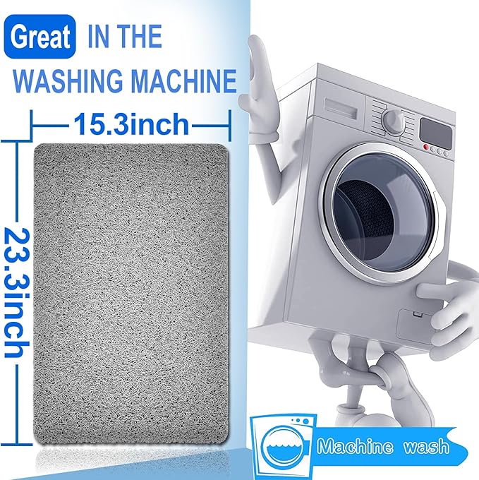 Shower Mats Non Slip for Elderly, 16x24’Lager Loofah Shower Mat, Loofah Bath Mats for Shower for Elderly-Grey - Image 2