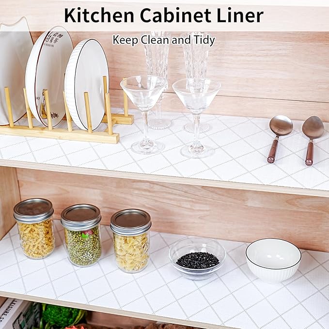 Shelf and Drawer Liner for Kitchen Cabinet,Non-Adhesive Cabinet Liners for Shelves Non-Slip Kitchen Drawer Liner Rhombus, 12" W x 120" L - Image 5