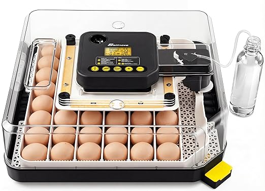 Sailnovo 48 Egg Incubator for Hatching Eggs with Precise Temp & Humidity Control,Auto Egg Turning, 360°Viewing, Egg Candler,Incubator for Chicken Eggs/Duck/Quail/Turkey,Ideal for Farm/School/Lab,Grey by Sailnovo