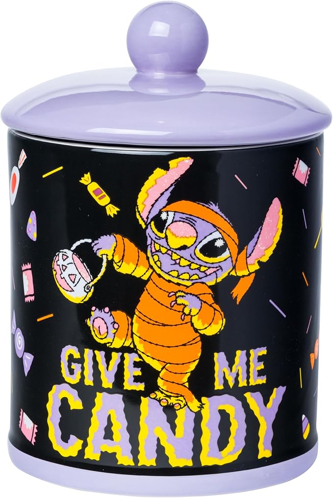Silver Buffalo Disney Lilo and Stitch Halloween Mummy Give Me Candy Ceramic Cookie Snack Jar (Large) by SilverBuffalo
