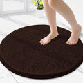 Smiry Luxury Chenille Round 24x24, Extra Soft and Absorbent Shaggy Bathroom Mat Rugs, Machine Washable, Non-Slip Plush Carpet for Tub, Shower, and Bath Room, Brown by Smiry