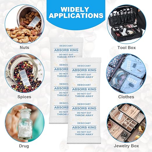 Silica Gel Packets – 500 Packs 5 Gram Moisture Absorbers Food Grade Silica Packets, Premium Desiccant Packs for Storage, Color Indicating Desiccant for Spices, Jewelry, Shoes, Electronics, Tool Box - Image 6