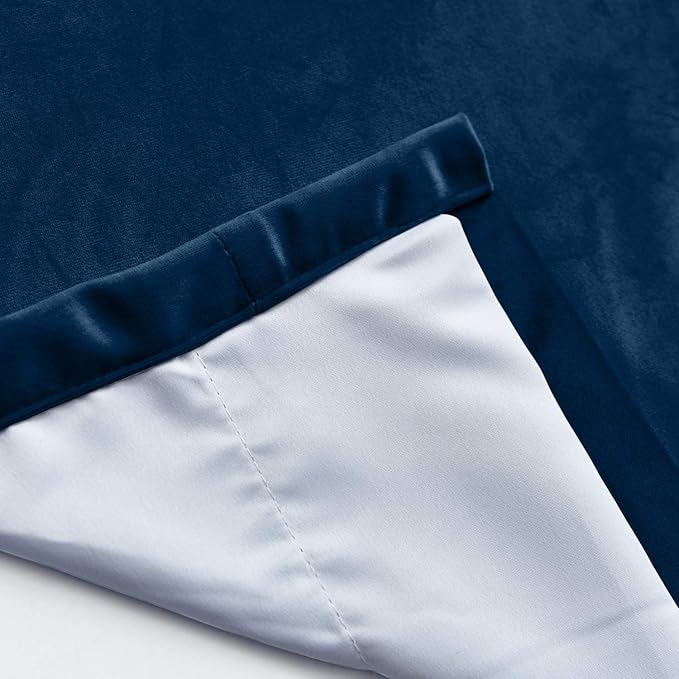 ChadMade Blackout Lined Premium Velvet Curtain Sapphire Blue 50Wx84L Inch (1 Panel), Eyelet Grommet for Livingroom Bedroom Theater Studio, Leon Collection - Image 5