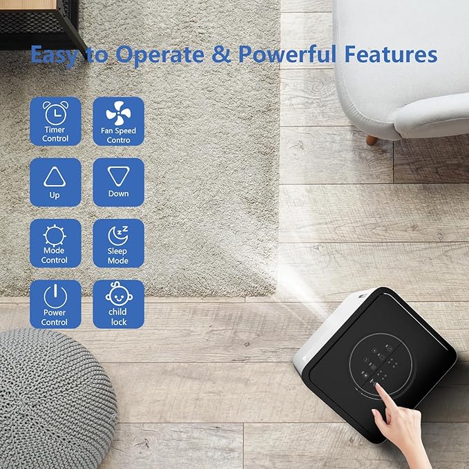10,000 BTU Portable Air Conditioner 3IN1 AC Unit with Dehumidifier & Fan, Ideal for Rooms up to 450 Sq. Ft, Include Remote Control & Window Kit, Compact Design for Home, Office, or Garage, Sleek White - Image 3