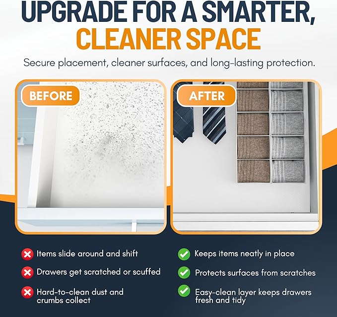 Shelf Liner Cabinet Liner for Shelves Non-Adhesive Kitchen Drawer Liner by Linda’s Essentials (12 x 120 Inches) - Non-Slip Easy Clean Shelf Liners for Cabinets and Cupboard Protector, Waterproof Mat - Image 6