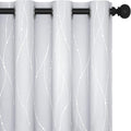 Deconovo Room Darkening Curtains for Living Room, Thermal Insulated Noise‑Reducing Drapes, Wave Dots Foil Print, 52 x 84 Inch Length, 2 Panels, Machine‑Washable Privacy Window Curtain for Bedroom by Deconovo