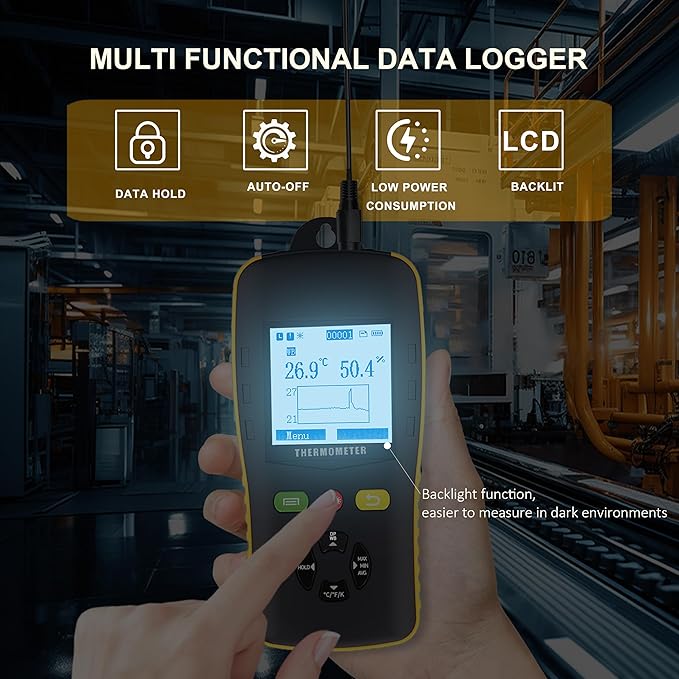 Tzone Temperature Humidity Data Logger USB Temp Recorder with Probe, Digital Dew Point Meter Wet Bulb Thermometer with Sound Alarm, Industrial RH Recording with Report for Lab HVAC Greenhouse Freezer - Image 6