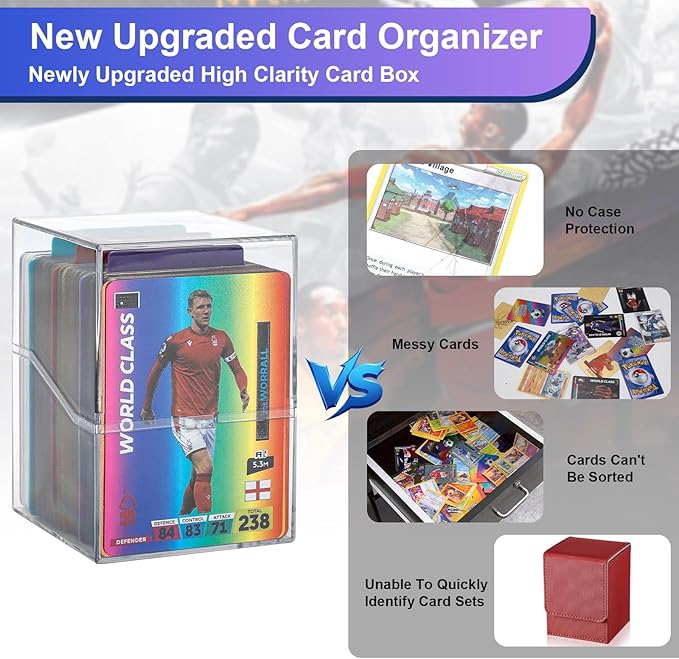 6 Pack Card Deck Boxes: Transparent Storage for TCG, MTG, YuGiOh, Sport Cards and Other Collectible Cards – Compact Clear Organizers, Holds 800+ Cards, Ideal for Collection and Storage - Image 3