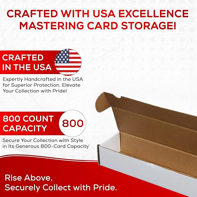 Collector's First Pick (3) Premium 800 Count Storage Box Trading Card Storage Box Cardboard Perfect Baseball Card Storage Box - MADE IN THE USA - Image 2