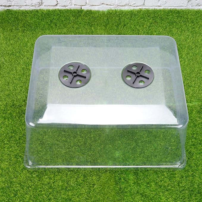 PRETYZOOM Elevated Lid for Starter Tray, Clear Plant Propagator Lids, Germination Tray Lid Started, Heightened Lids with Adjustable Humidity Vent (35x28x16cm) - Image 8