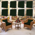 8Pcs High Elastic Sofa Seat Cushion Cover for Christmas, Reusable Print Green Checked Stretch Couch Cushion Slipcover for Outdoor Furniture Protector Replacement,Soft & Comfortable for Winter by CALBODE