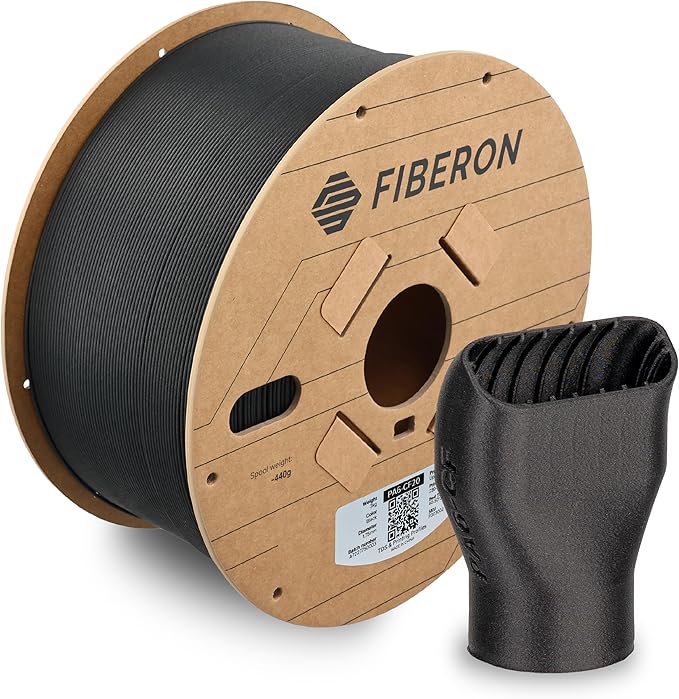 Polymaker Fiberon PA6-CF Carbon Fiber Nylon Filament 1.75mm Black 3kg, Fiberon PA6-CF Nylon Warp Free 1.75mm 3D Printing Filament by Polymaker