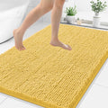 Smiry Luxury Chenille Bathroom Rugs 40x32, Extra Soft and Absorbent Shaggy Bath Mat, Machine Washable, Non-Slip Plush Carpet Runner for Tub, Shower, and Floor, Home Decor Accessories, Yellow by Smiry