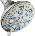 AquaDance Antimicrobial – Anti-Clog High-Pressure 6-Setting Head with Microban Nozzle Protection from Growth of Mold, Mildew & Bacteria for Stronger Shower 4", Aqua Blue Jets – 1.8 GPM by AquaDance