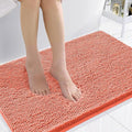 Smiry Luxury Chenille Bathroom Rugs 36x24, Extra Soft and Absorbent Shaggy Bath Mat, Machine Washable, Non-Slip Plush Carpet Runner for Tub, Shower, and Floor, Home Decor Accessories, Coral by Smiry