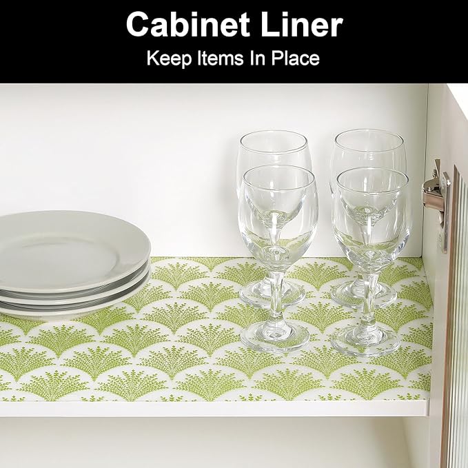Cooyes Shelf Liners for Kitchen Cabinets, Refrigerator Liners Waterproof & Oil-Proof Kitchen Cupboard Liner Drawer Mats EVA Material Non Adhesive Fridge Liner for Shelves（23.6" W x 236" L） - Image 2