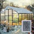 10X12FT Greenhouse with Electronic Thermometers, Green Houses for Outside Heavy Duty with Aluminum Frame Withstands Strong Wind or Snow, Large Walk-in Greenhouse for Backyard or Garden Use by WUKHG