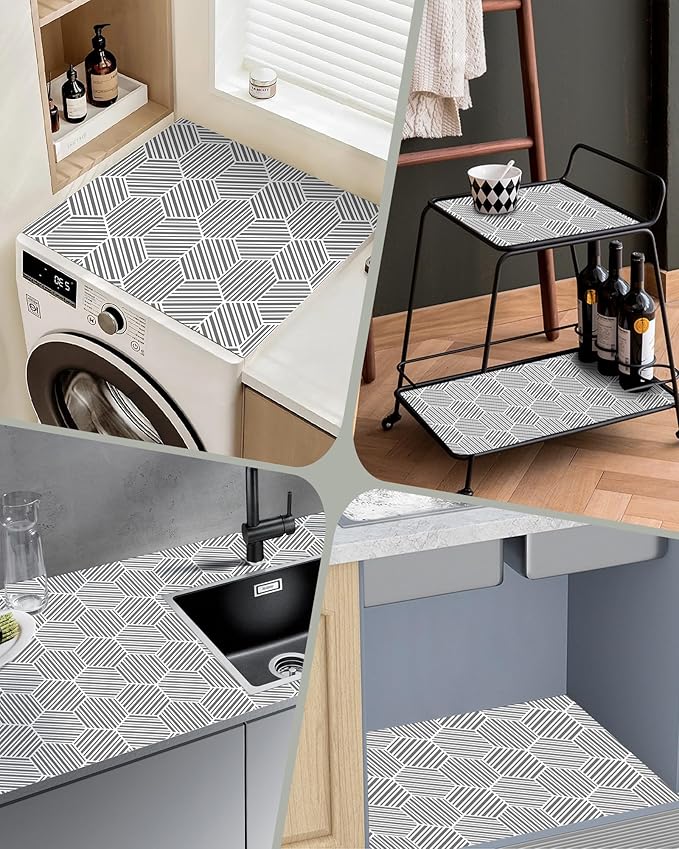 Shelf Liner Drawer Liner for Kitchen Cabinet, 17.5In x 20FT Non-Adhesive Slip Resistant Cabinet Liners, Thickened Strong Grip Waterproof Shelf Paper Protect Cupboard, Dresser, Bathroom Drawers, Gray - Image 7