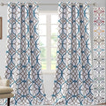 H.VERSAILTEX Blackout Curtains Printed Design 108 Inch Length 2 Panels Set Thermal Insulated Curtains for Bedroom Living Room Geometric Modern Grommet Window Drapes - Teal and Taupe by HVERSAILTEX
