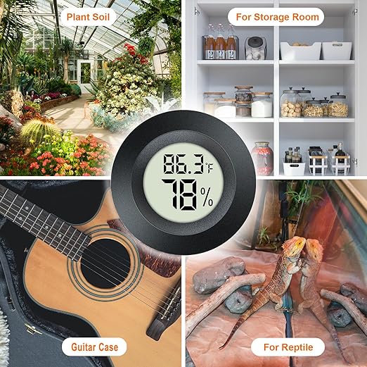 2 Pack Mini Hygrometer Thermometer Gauge Indoor/Outdoor Digital LCD Monitor Humidity Meter for 3D Printers Reptile Terrarium Humidor Jars Fahrenheit/Celsius(℉/℃) by DWEPTU - Image 5