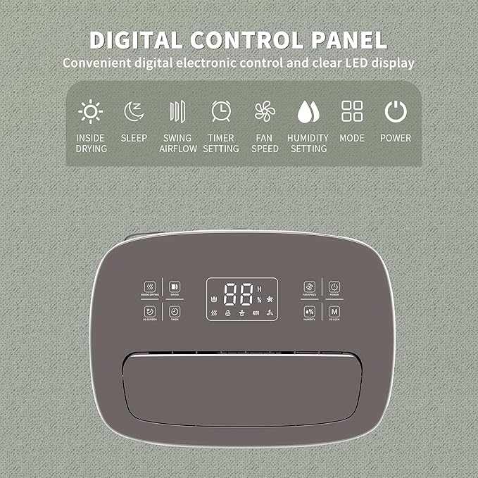 Shinco 86 Pints Dehumidifier for Home and Basements, 5000 Sq.Ft Dehumidifiers with Drain Hose, Auto or Manual Drainage, Auto Defrost, Quietly Remove Moisture, Intelligent Humidity Control, 24HR Timer - Image 3