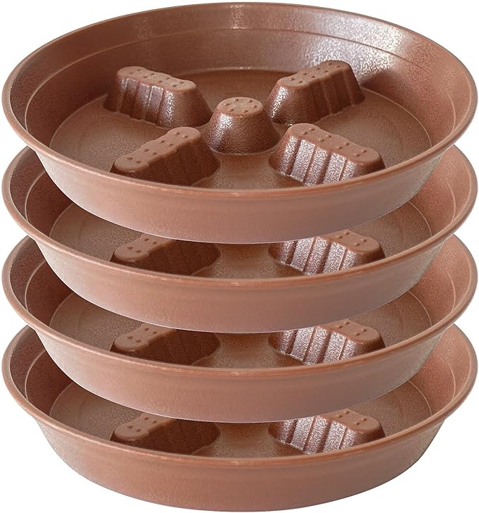 4 Pack Plant Saucer 8 inch, 10 12 14 17 inch, Plant Stand Plastic Plant Saucers for Indoors Outdoor, Heavy Duty Flower Planter Drip Trays for Pots, Pot Saucers for Plants, Grow Bags Saucers by Unknown