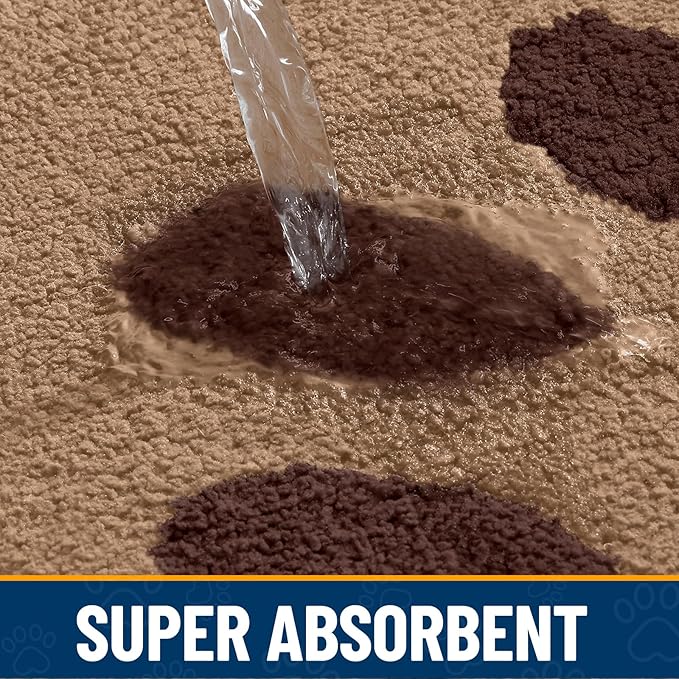 Smiry Dog Door Mat for Muddy Paws, Absorbs Moisture and Dirt, Low-Profile Entryway Mat with Non-Slip Backing, Entry Indoor Outdoor Doormat for Inside Floor (36x24 Inches, Beige, Paw) - Image 5