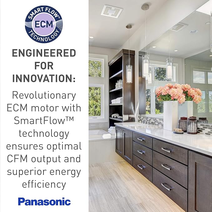 Panasonic WhisperSense Ceiling Mount Bathroom Exhaust Fan with LED Light, Motion & Humidity Sensors, 50-80-110 CFM, FV-0511VQCL1 - Image 9