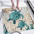 Sea Turtle Square Anti Slip Shower Mats for Inside Shower Accessories, Cute Bath Mats for Bathroom Non Slip Shower Floor Mat Decor Rubber Bathmat With Suction and Drain Holes Machine Washable, 21″X21″ by Unknown