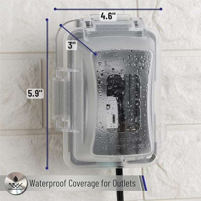 Bates- Weatherproof Electrical Outlet Cover, 1-Gang, Outdoor Plug Cover - Image 3