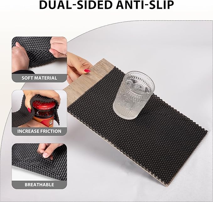 Shelf Liners for Cabinets-Drawer Liner Cabinet Liners for Shelves Kitchen,Non-Adhesive,Non-Slip,Black,12 x 180 inch - Image 3