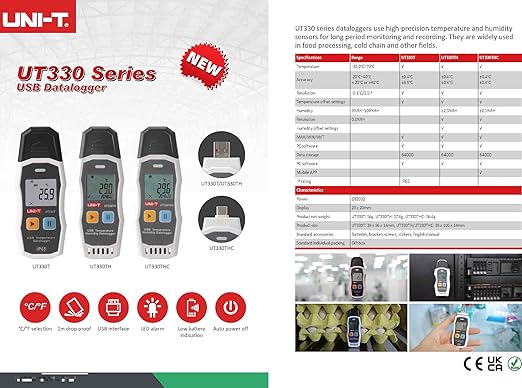 UNI-T UT330T UT330TH UT330THC Humidity Temperature Data Logger Digital Thermometer Hygrometer USB Recorder High Precision for Food(UT330THC) - Image 5