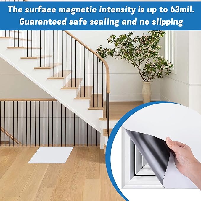 4 Pcs 13.4'' x 13.4'' Strong Magnet Vent Covers, 63Mil Extra Thick Magnetic Register Cover, Square Air Vent Sealing Covers for Home Wall Ceiling Floor HVAC AC RV Vents (White) - Image 6