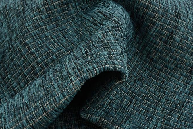 Unique Loom Collection Casual Transitional Solid Heathered Indoor/Outdoor Flatweave Area Rug (2' x 6' 1" Runner, Teal/Navy Blue) - Image 9